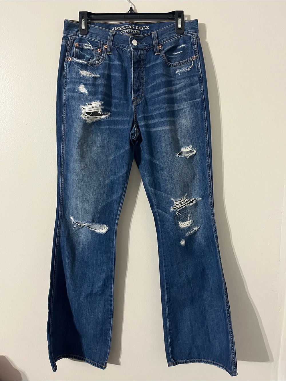 American Eagle Vintage Hi-Rise Flare Denim Jeans Size 10 Regular 100% Cotton